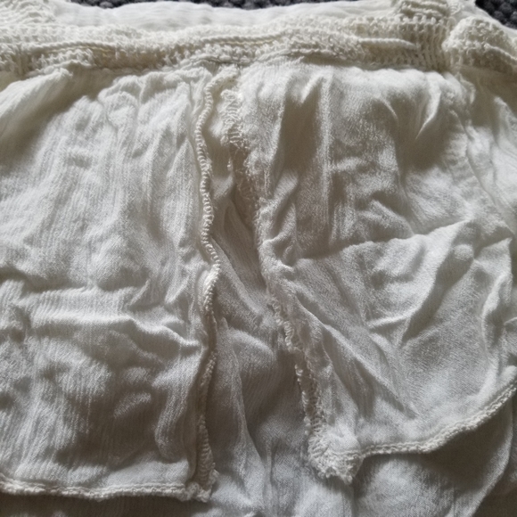 🛍Large Boho Hippie Laundry White Crop Ruffle Tank - Picture 5 of 6